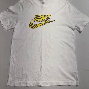 Nike Center Swoosh Brandriff Futura Men’s Large White Short Sleeve T-Shirt